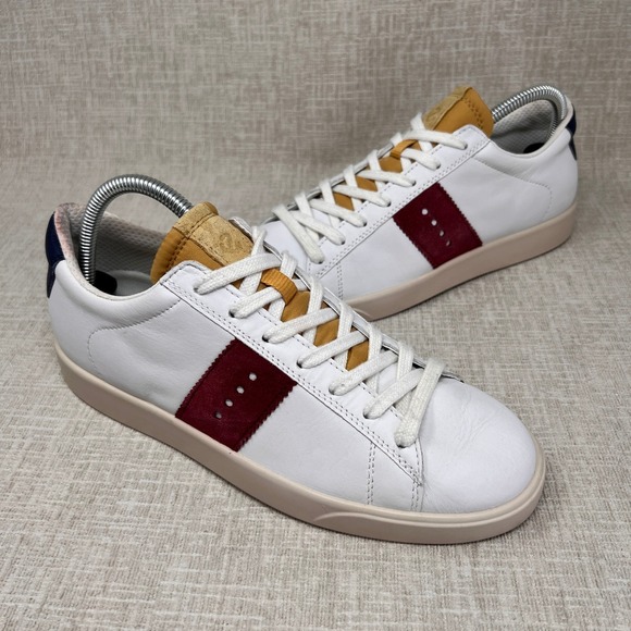 Ecco Shoes - ECCO Street Lite Leather Sneakers Women‎ 40EU 9-9.5 White Red Minimalist Casual